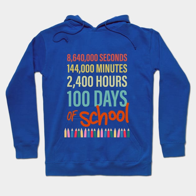 100 Days of School, Hours, Minutes and Seconds with Crayons Hoodie by BasicallyBeachy